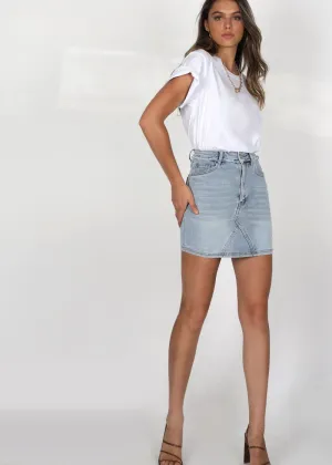 Delux Snow Wash Denim Skirt
