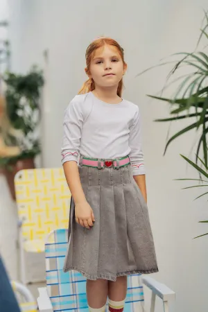 Denim Belt Skirt