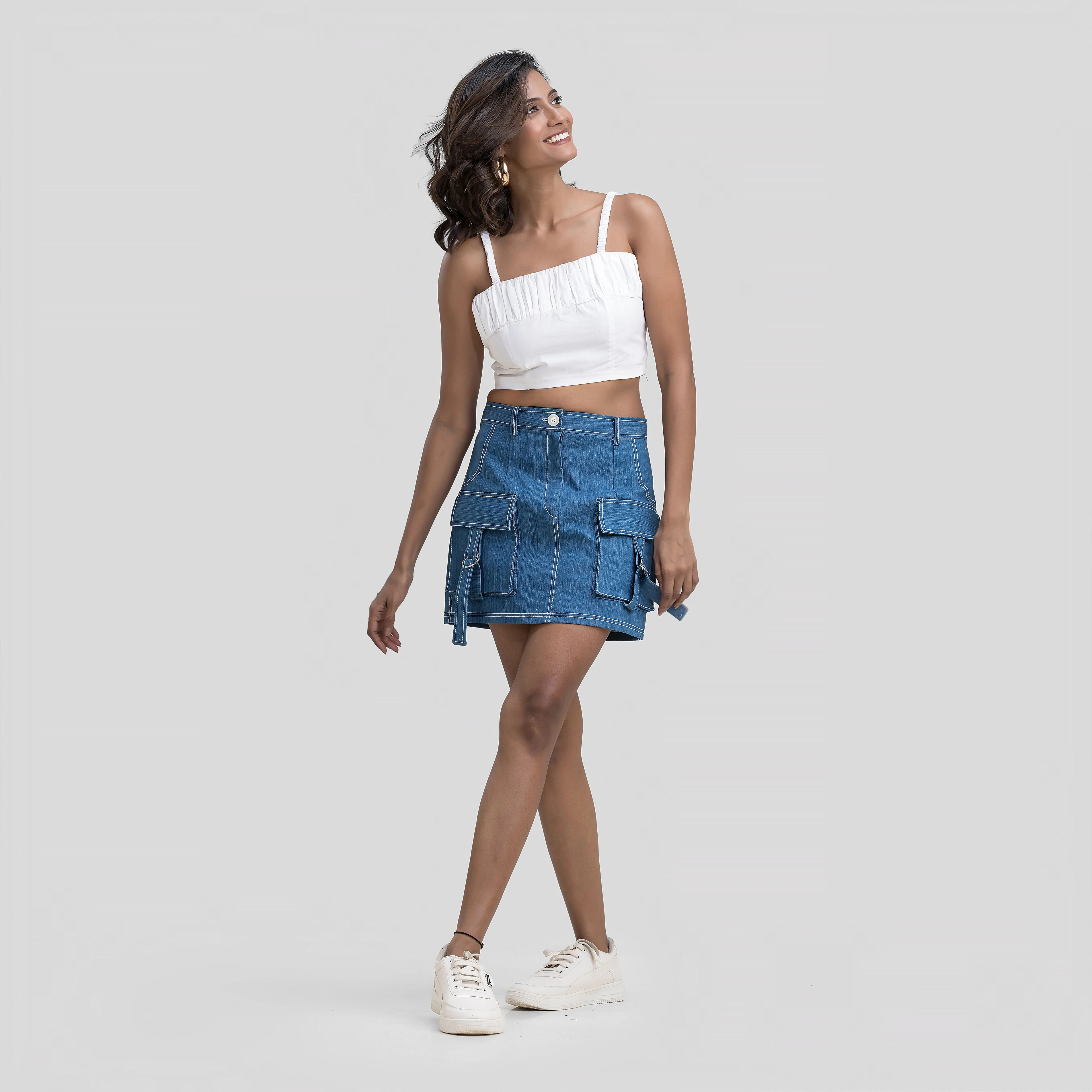 Denim Cargo Skirt