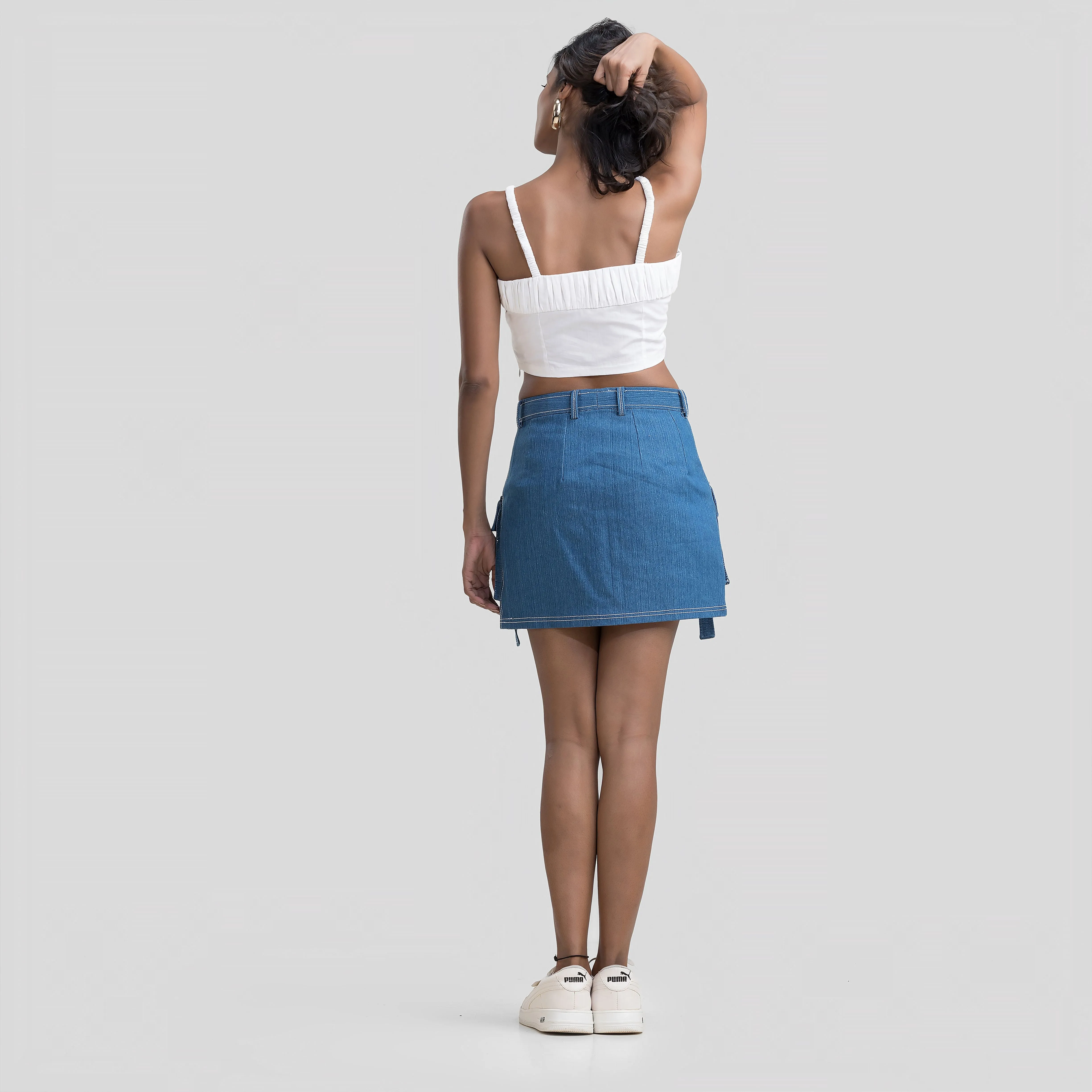 Denim Cargo Skirt