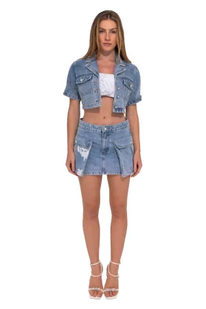 DENIM CHIC CARGO SKIRT