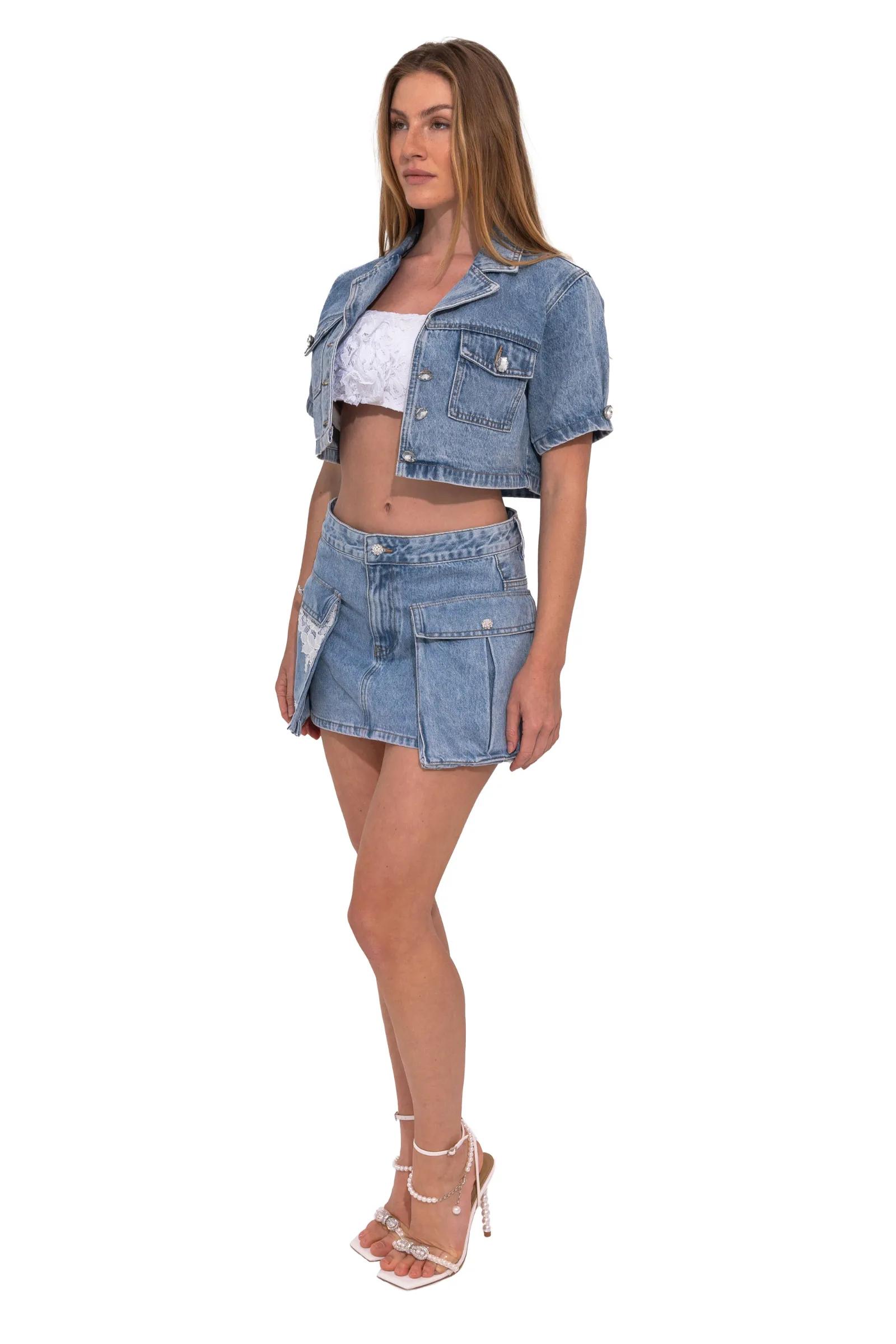 DENIM CHIC CARGO SKIRT