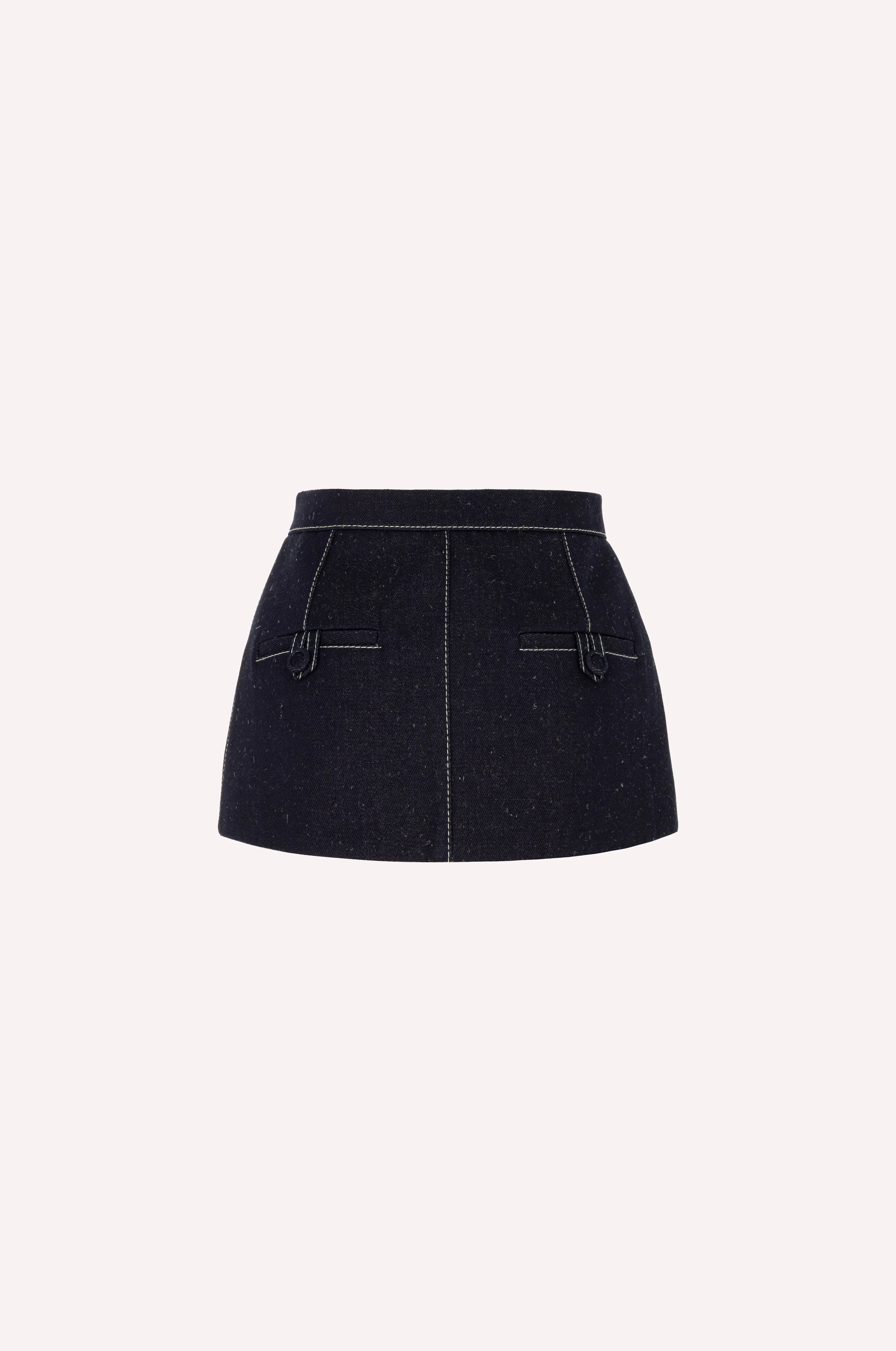 Denim Skirt Belt with Contrast Stitching