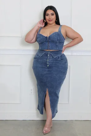 Denim Skirt Set