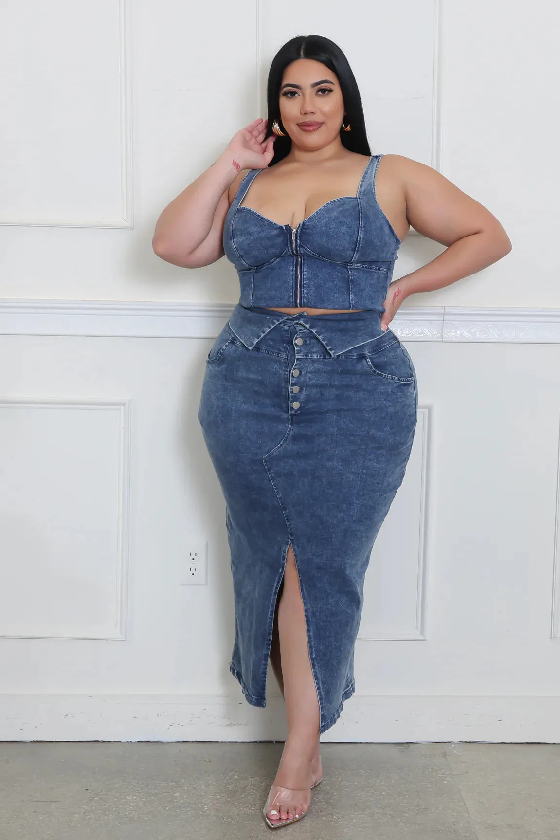 Denim Skirt Set