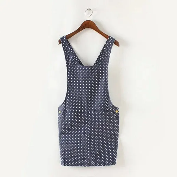 Denim suspender skirt women white polka dot trendy classic skirt Faldas Saias fashion All-Match mini skirt