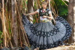 Digital print Skirt Black/White WLS