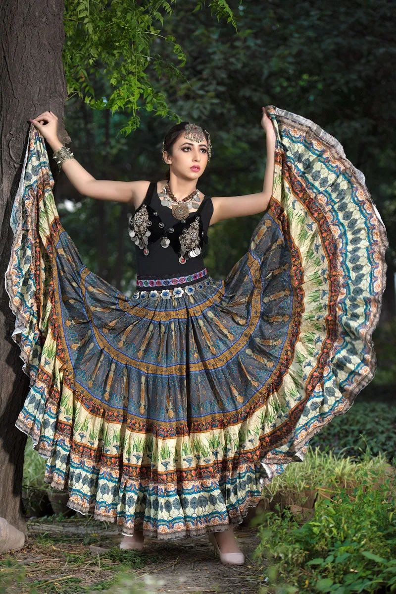 Digital print skirt grey rock WLS