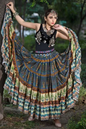 Digital print skirt grey rock WLS