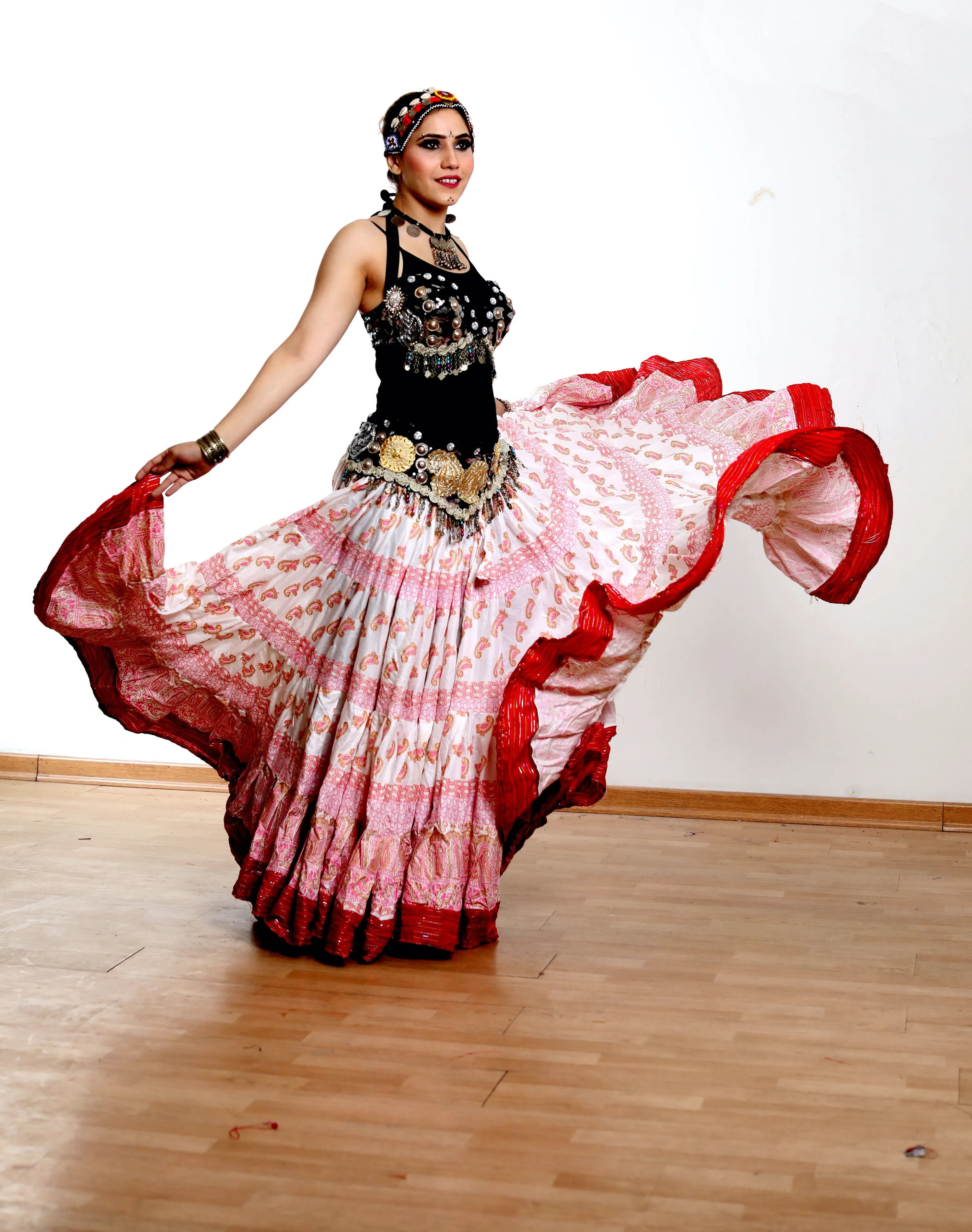 Digital print Skirt Pink Paisley Design WLS