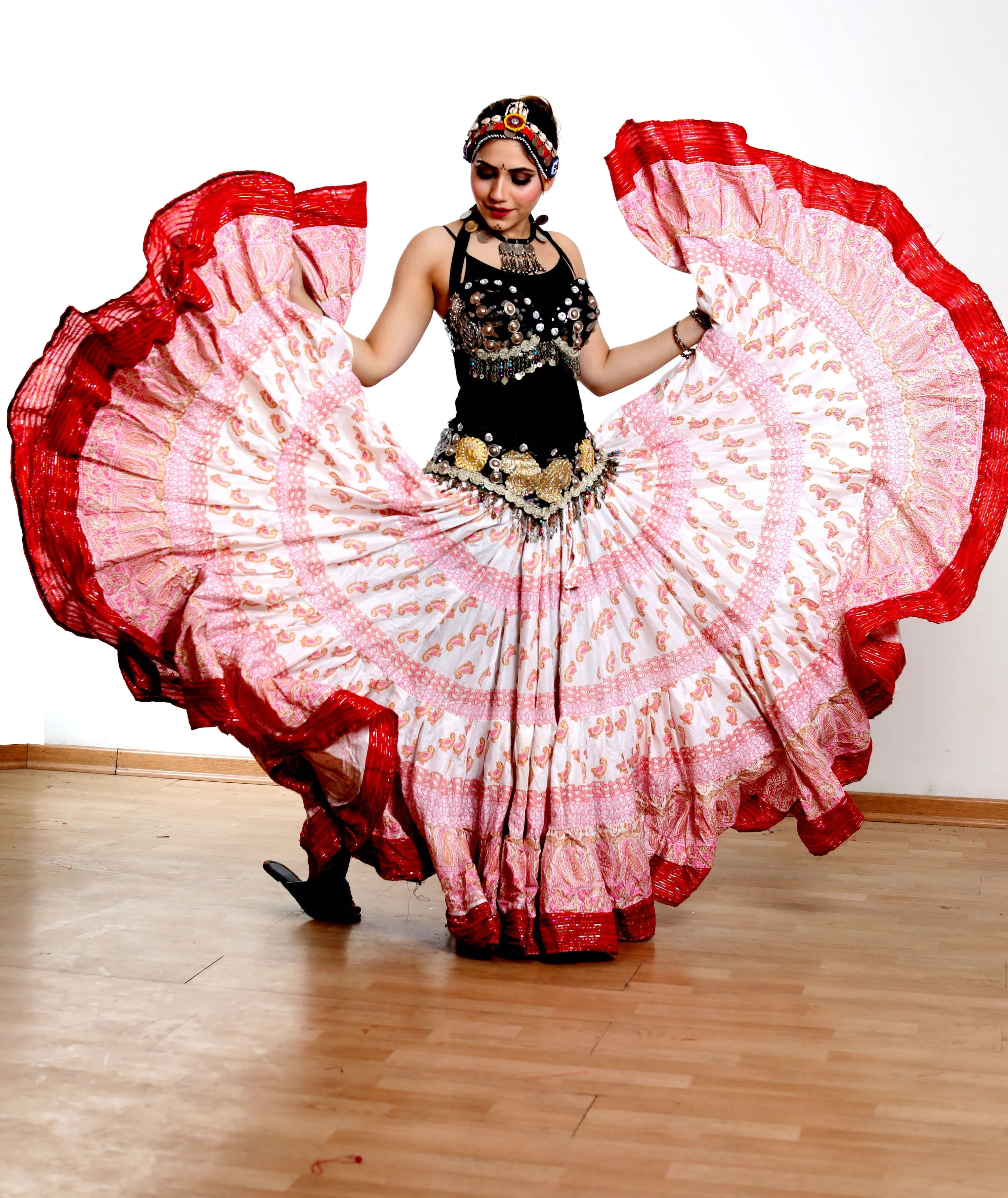 Digital print Skirt Pink Paisley Design WLS