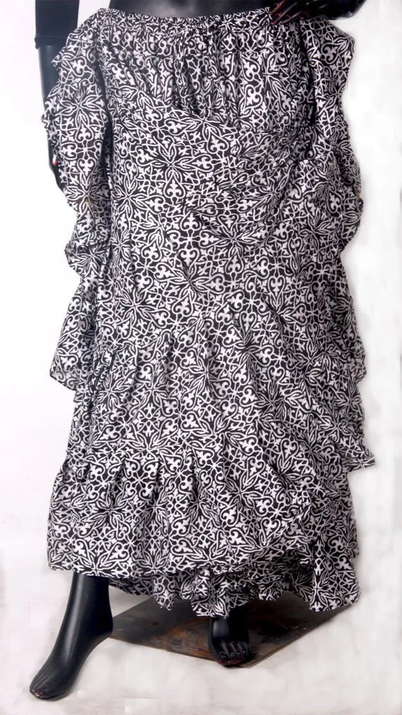 Digital Printed Skirt black/white WLS