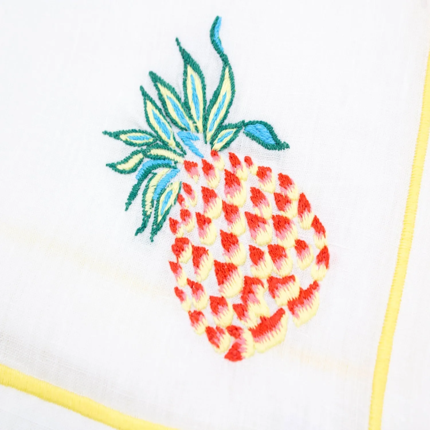 Dinner Napkin - Embroidered Pineapple (Set of 4)
