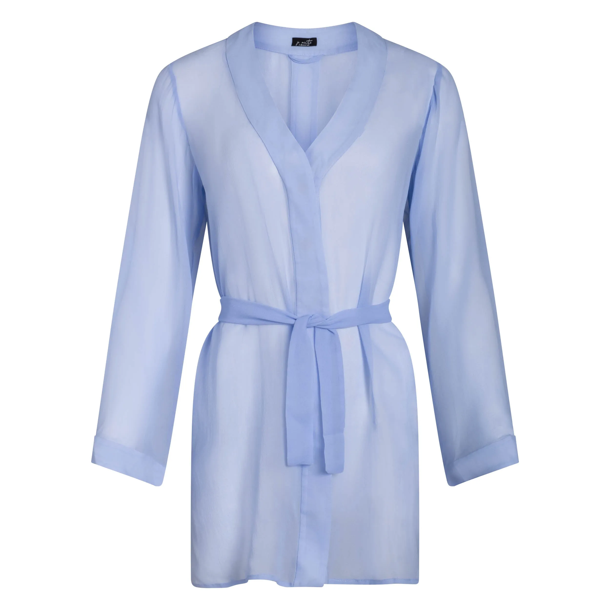 DONNA SILK CHIFFON SHIRT DRESS & SHORT IN PERIWINKLE BLUE