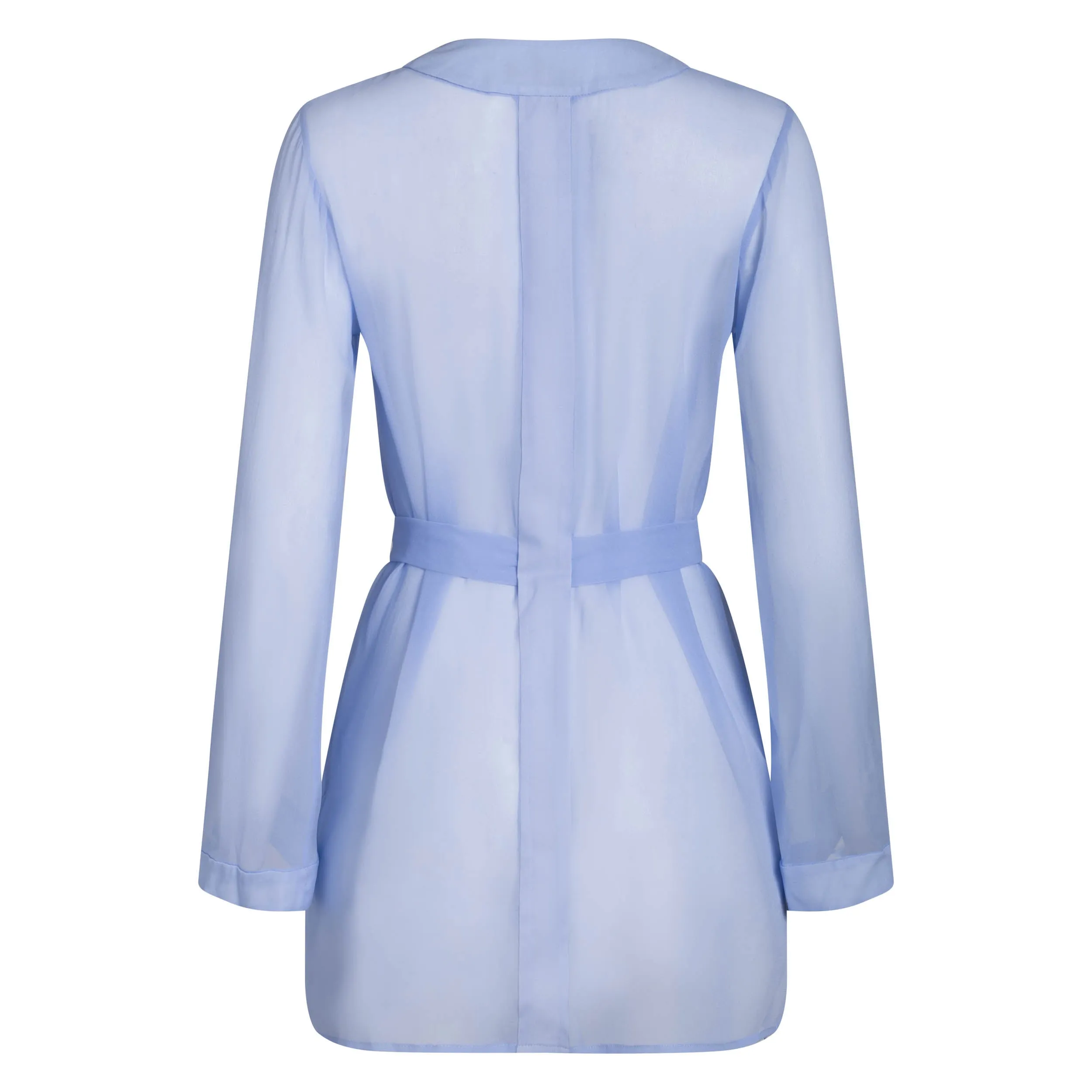 DONNA SILK CHIFFON SHIRT DRESS & SHORT IN PERIWINKLE BLUE