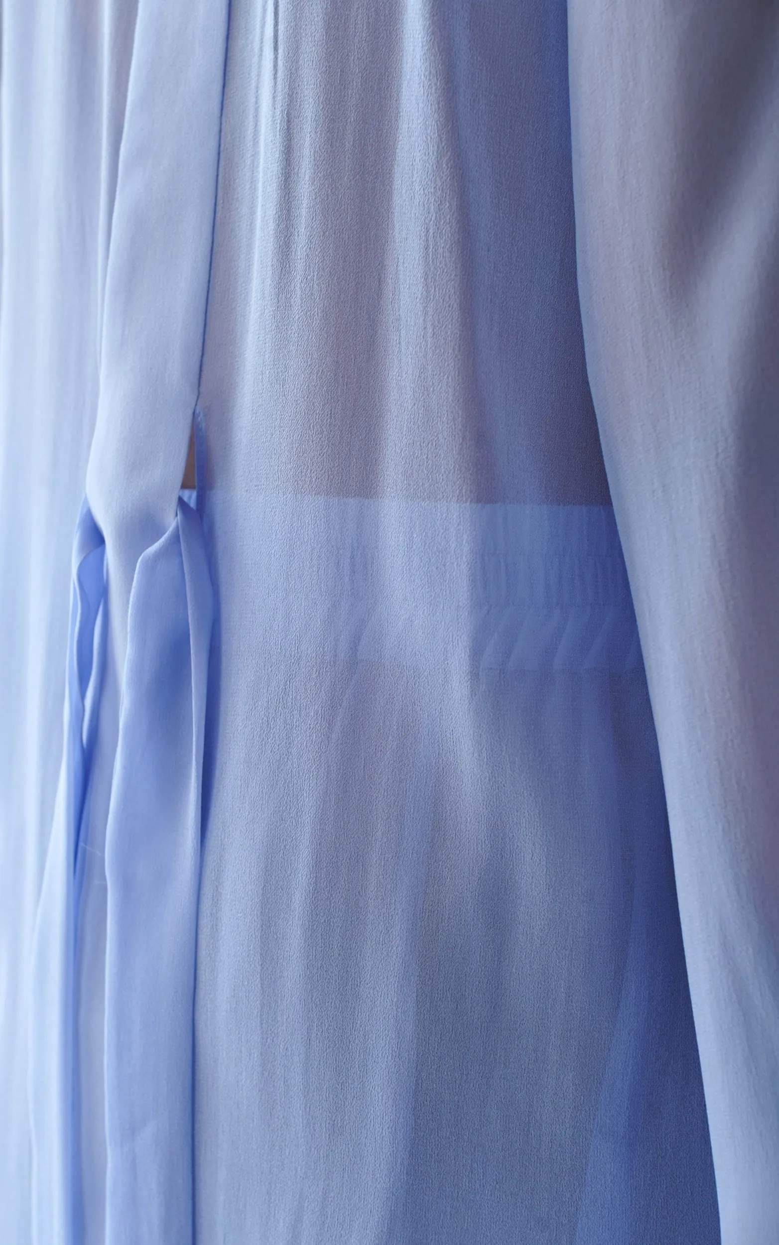 DONNA SILK CHIFFON SHIRT DRESS & SHORT IN PERIWINKLE BLUE