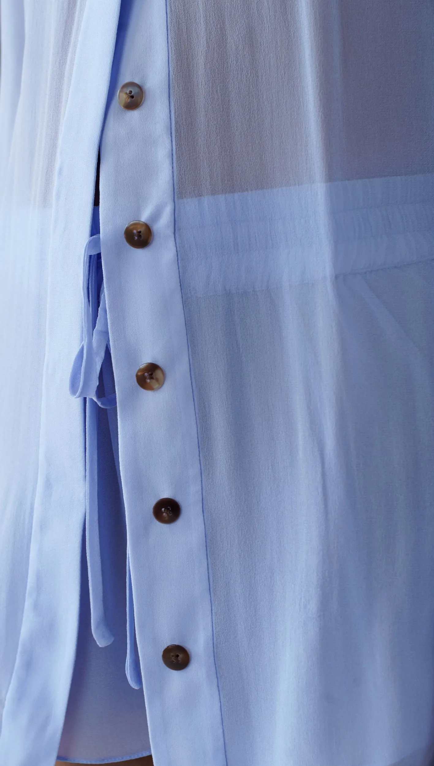 DONNA SILK CHIFFON SHIRT DRESS & SHORT IN PERIWINKLE BLUE