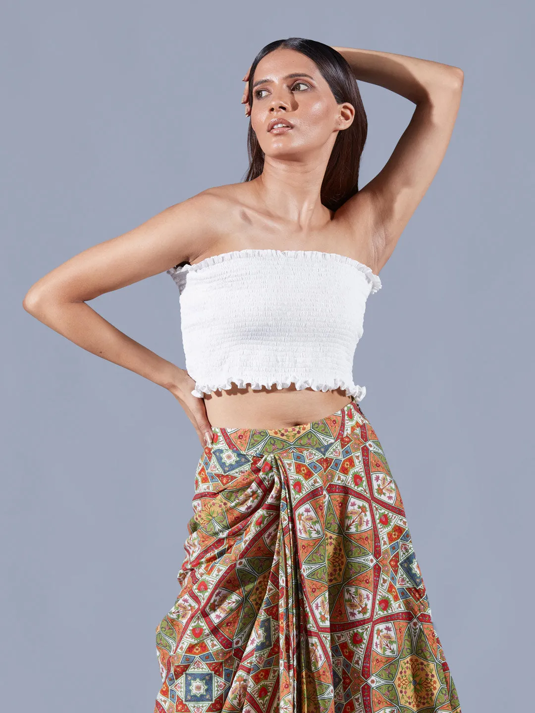 Draped Eirene Asymmetric Skirt