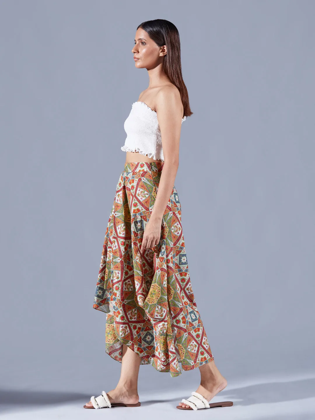 Draped Eirene Asymmetric Skirt