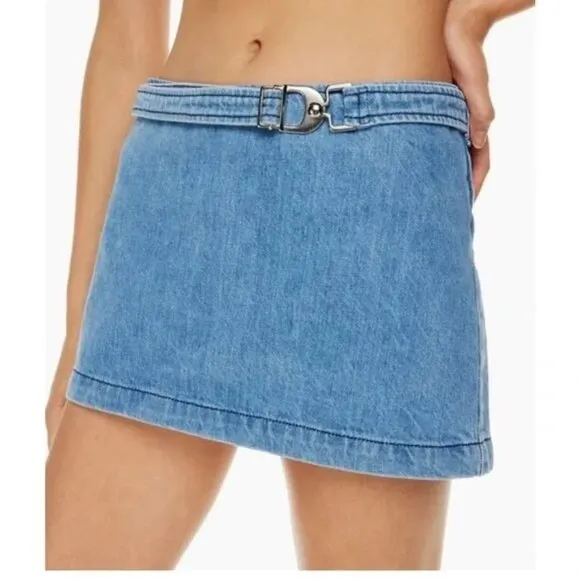 EB denim Wrap Mini Skirt in Daphne Size L LargeSmall NWT