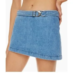 EB denim Wrap Mini Skirt in Daphne Size L LargeSmall NWT