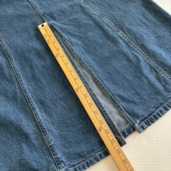 Eddie Bauer Maxi Jean Skirt Denim Back Slit 90s Y2K Women’s Size 6 NWOT