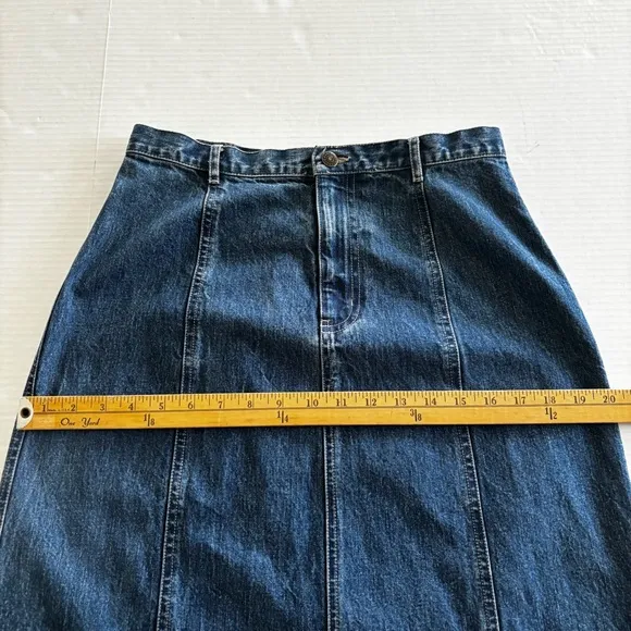 Eddie Bauer Maxi Jean Skirt Denim Back Slit 90s Y2K Women’s Size 6 NWOT