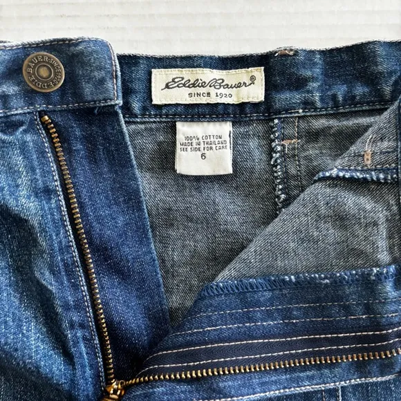 Eddie Bauer Maxi Jean Skirt Denim Back Slit 90s Y2K Women’s Size 6 NWOT