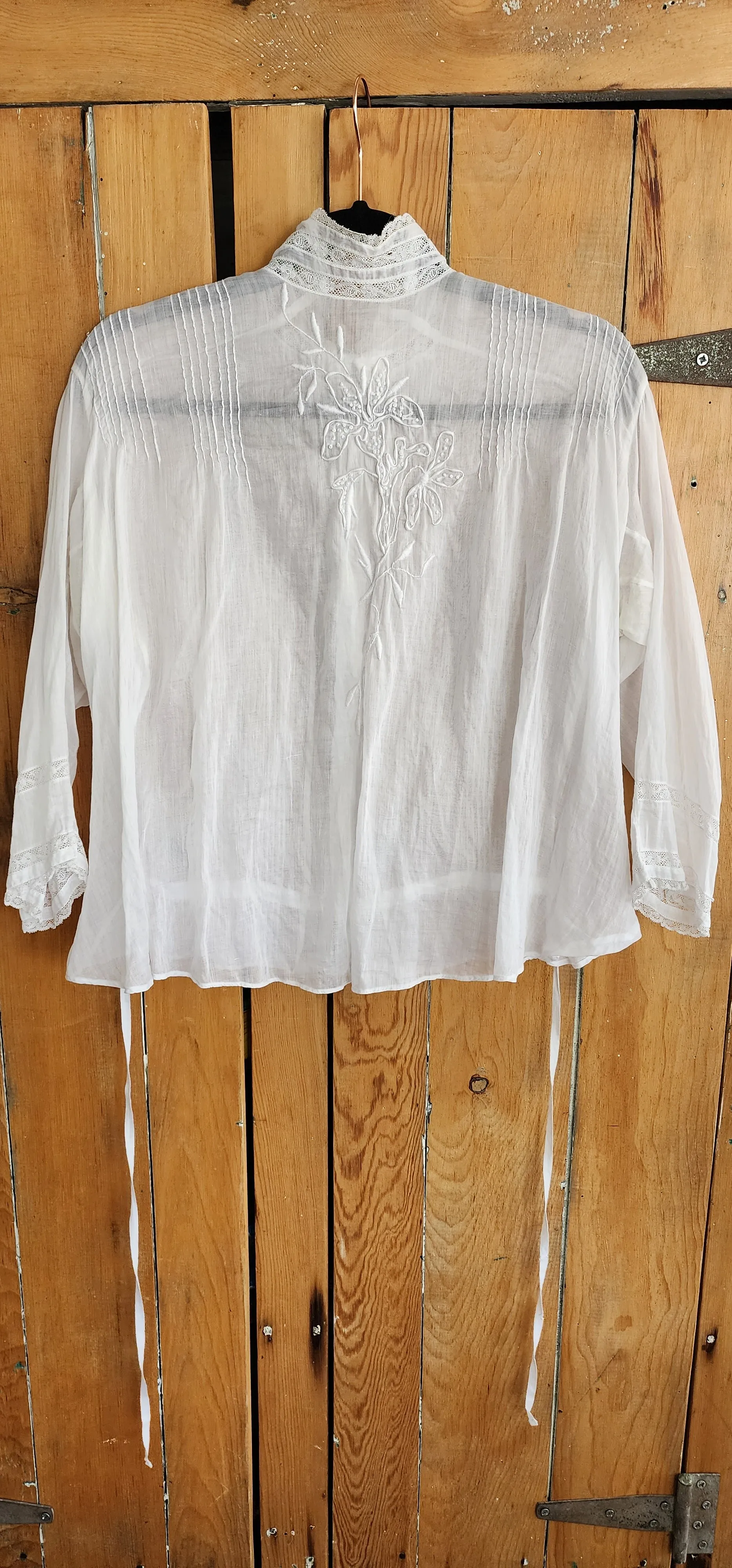 Edwardian Blouse White Cotton Cut Lace  Mccurdy / Large