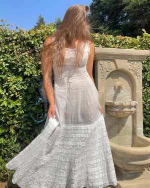 Edwardian Fine Cotton Valenciennes Lace Whitework Dress
