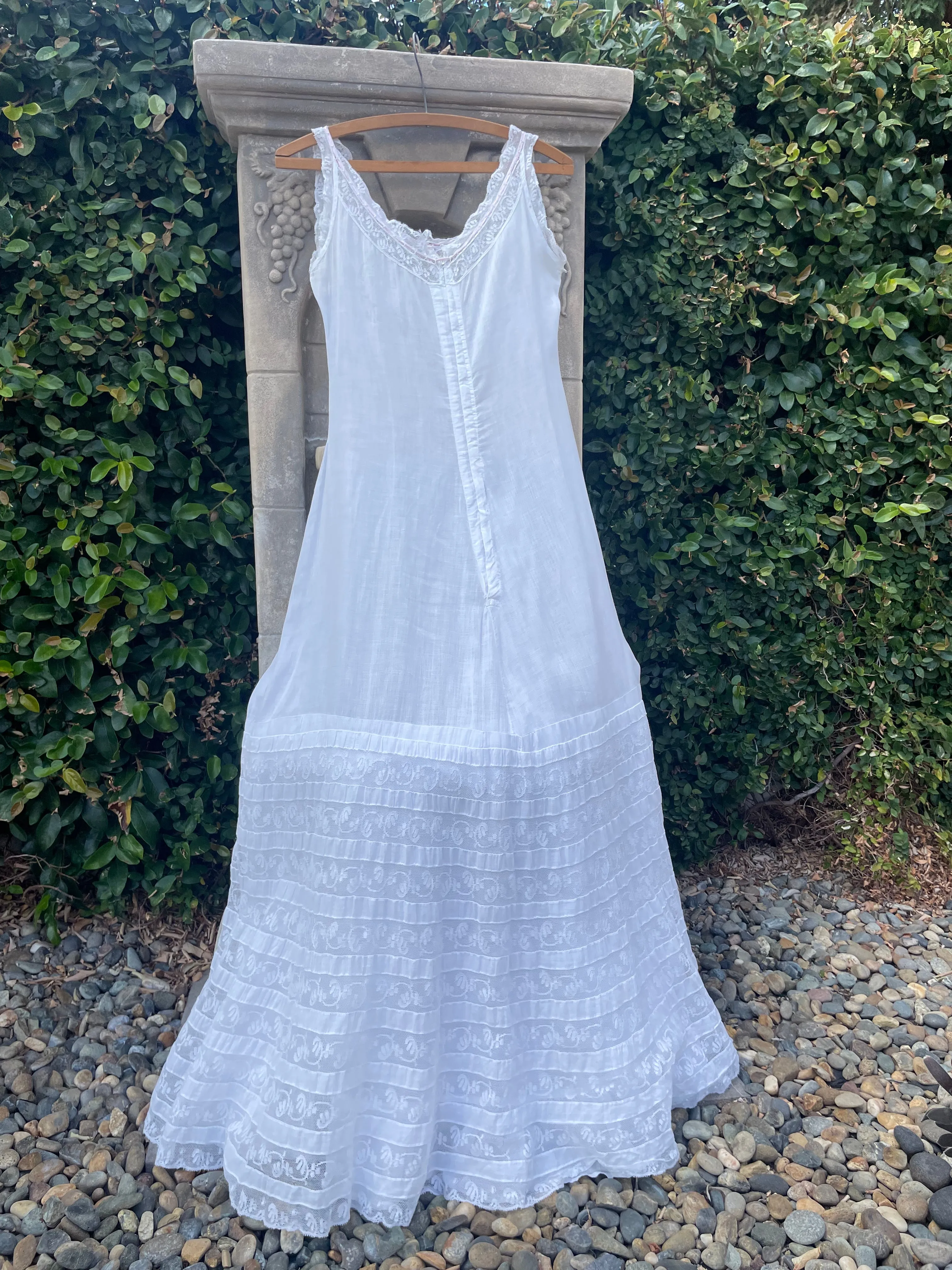 Edwardian Fine Cotton Valenciennes Lace Whitework Dress