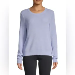 Eileen Fisher Knit Relaxed Pullover Linen Cotton Sweater Periwinkle Blue - Small