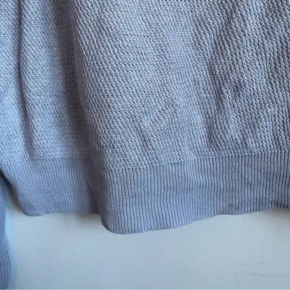 Eileen Fisher Knit Relaxed Pullover Linen Cotton Sweater Periwinkle Blue - Small