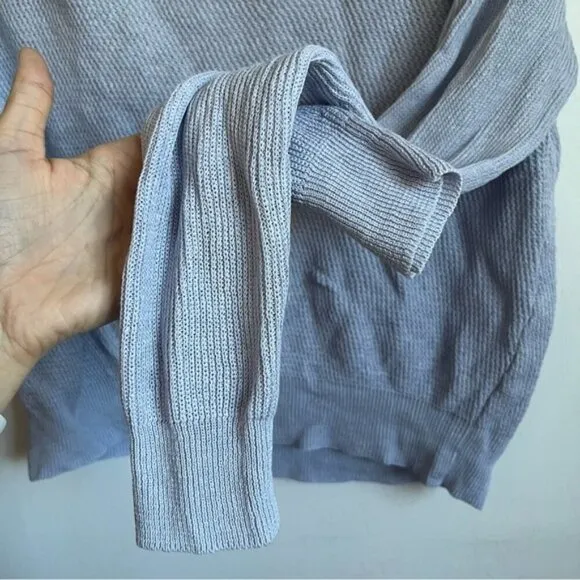 Eileen Fisher Knit Relaxed Pullover Linen Cotton Sweater Periwinkle Blue - Small