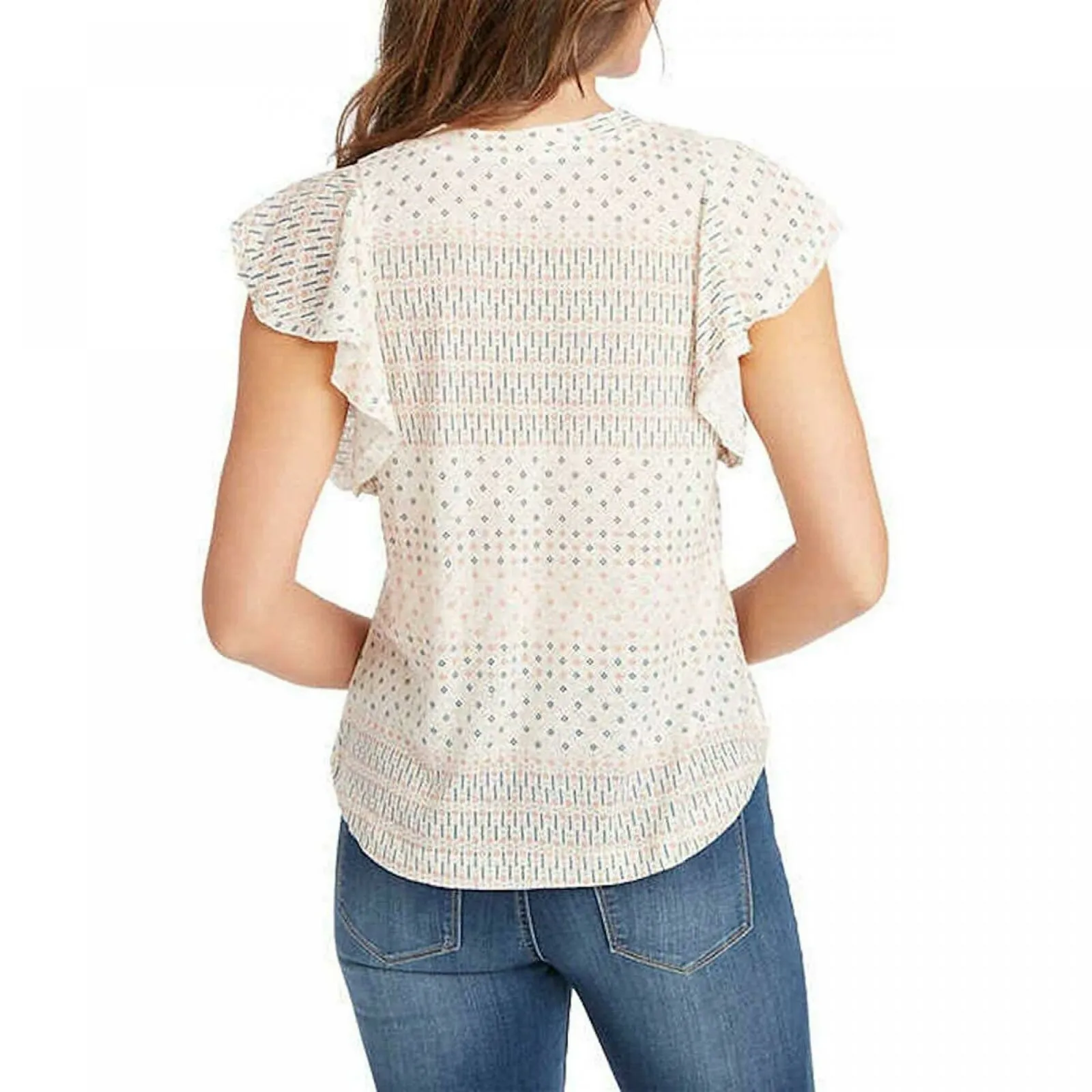Ella Moss Women's Flutter Sleeve V-Neck Knit Top