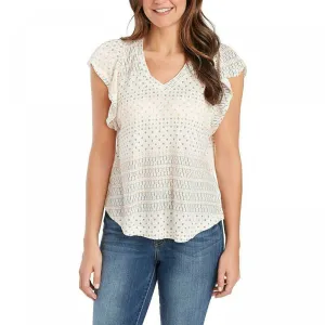 Ella Moss Women's Flutter Sleeve V-Neck Knit Top