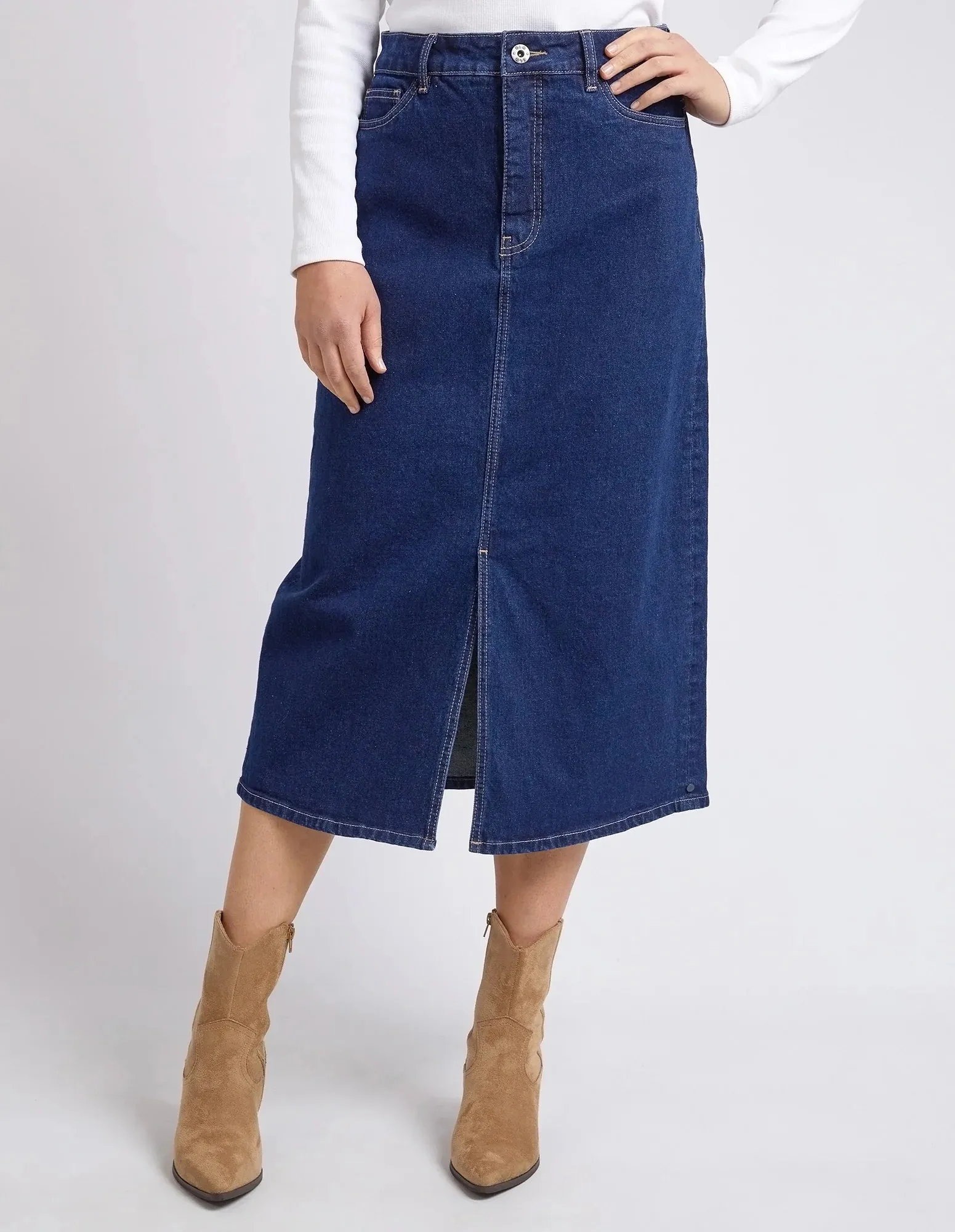 Eloise Denim Midi skirt