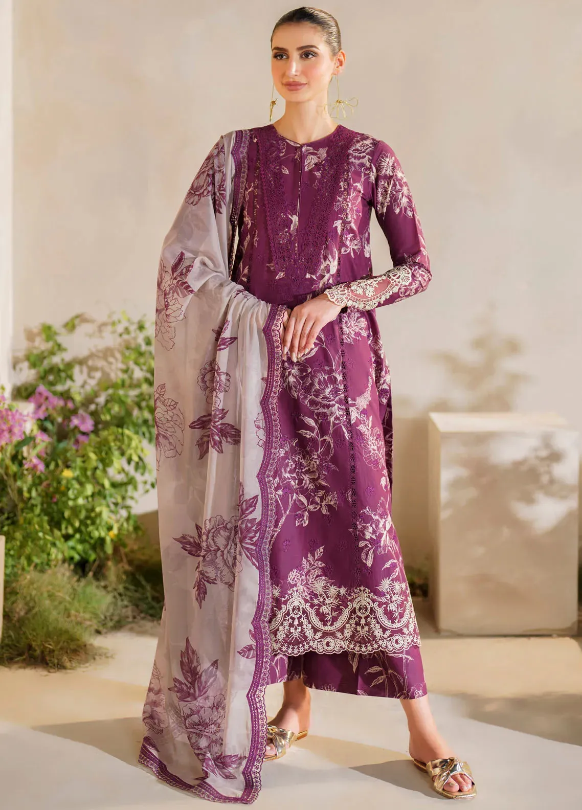 Embroidered Lawn Suit Unstitched 3 Piece IZ24F SFL-04 Splendor - Festive Collection