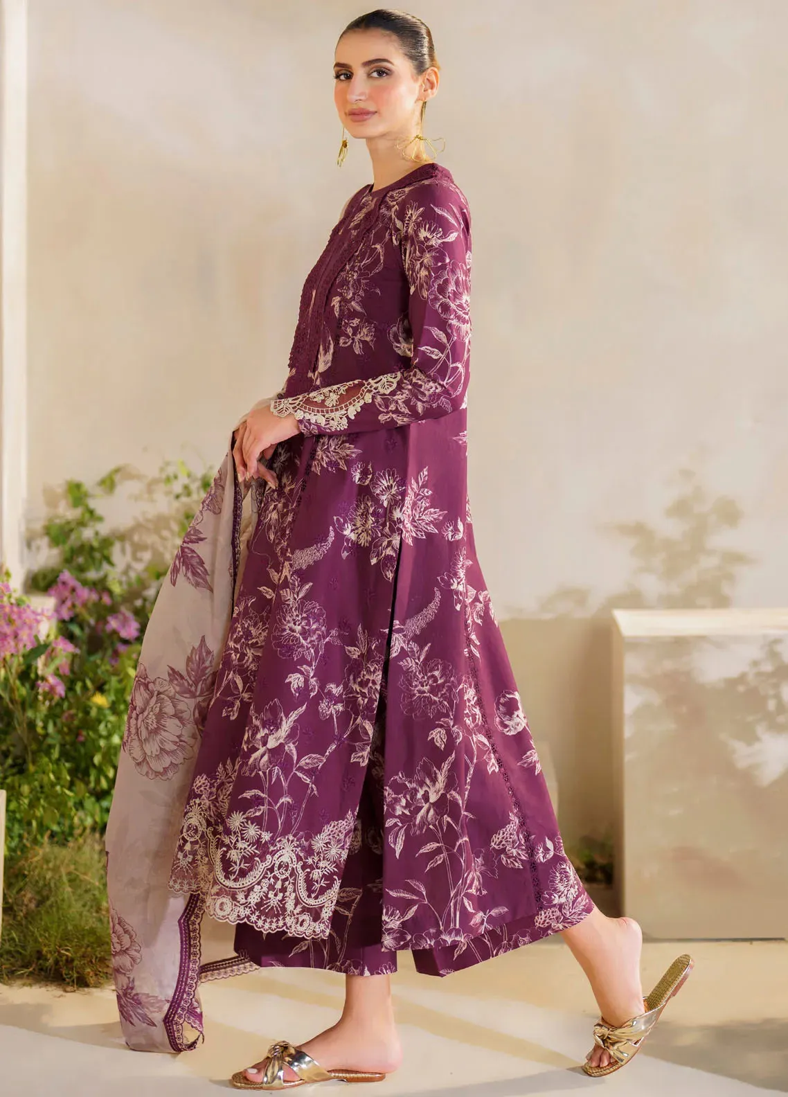 Embroidered Lawn Suit Unstitched 3 Piece IZ24F SFL-04 Splendor - Festive Collection
