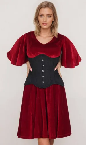 Emerie Waist Trainer Black Brocade Curvy Corset
