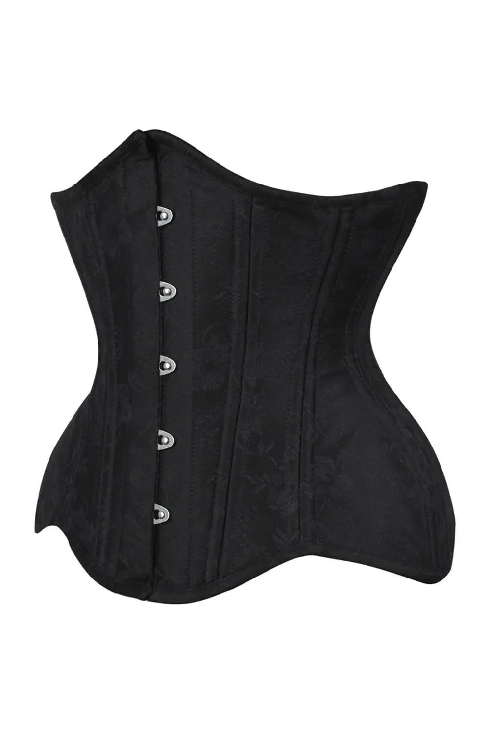Emerie Waist Trainer Black Brocade Curvy Corset