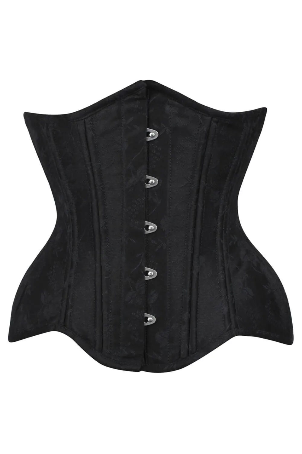 Emerie Waist Trainer Black Brocade Curvy Corset