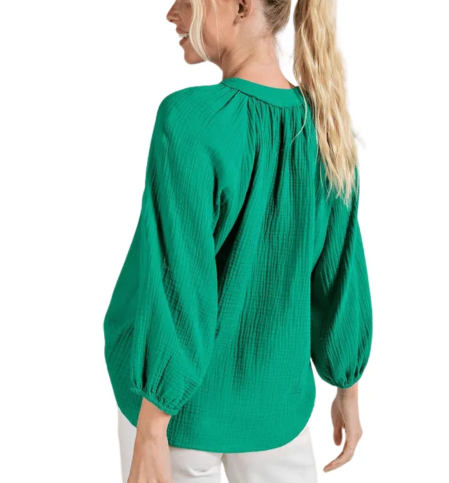 Emily Puff Sleeve Gauze Top