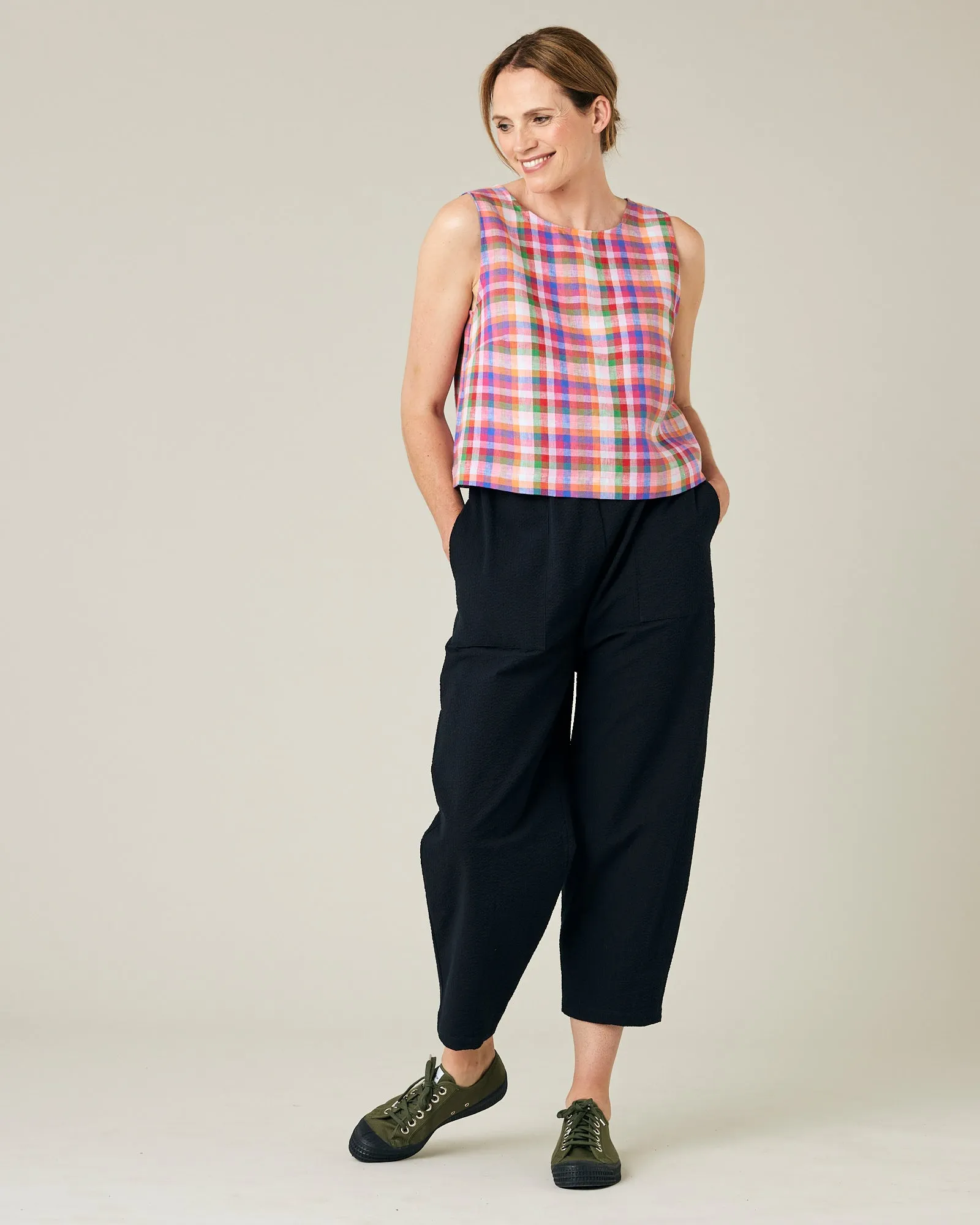 Esme Sonny Check Linen Top