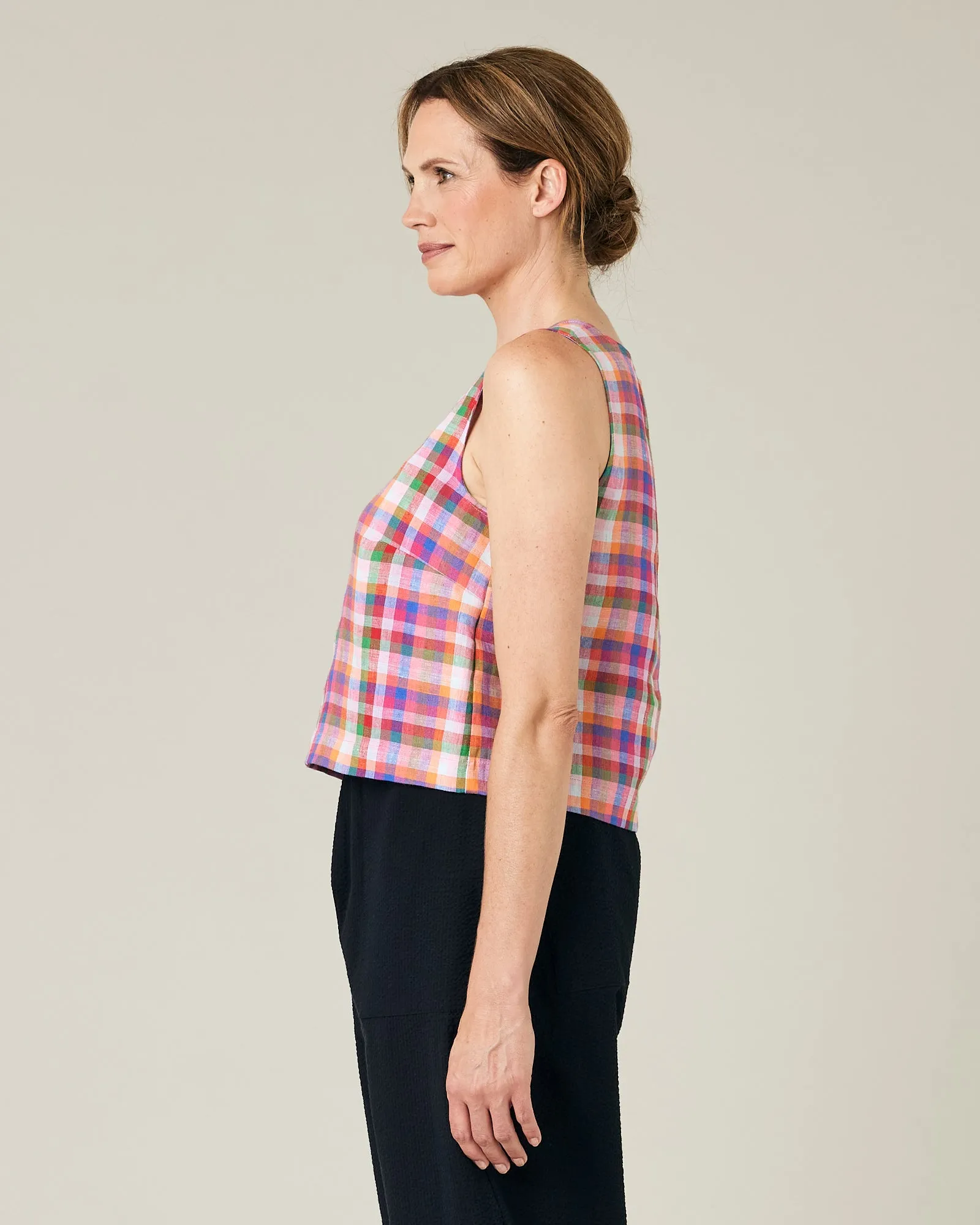 Esme Sonny Check Linen Top