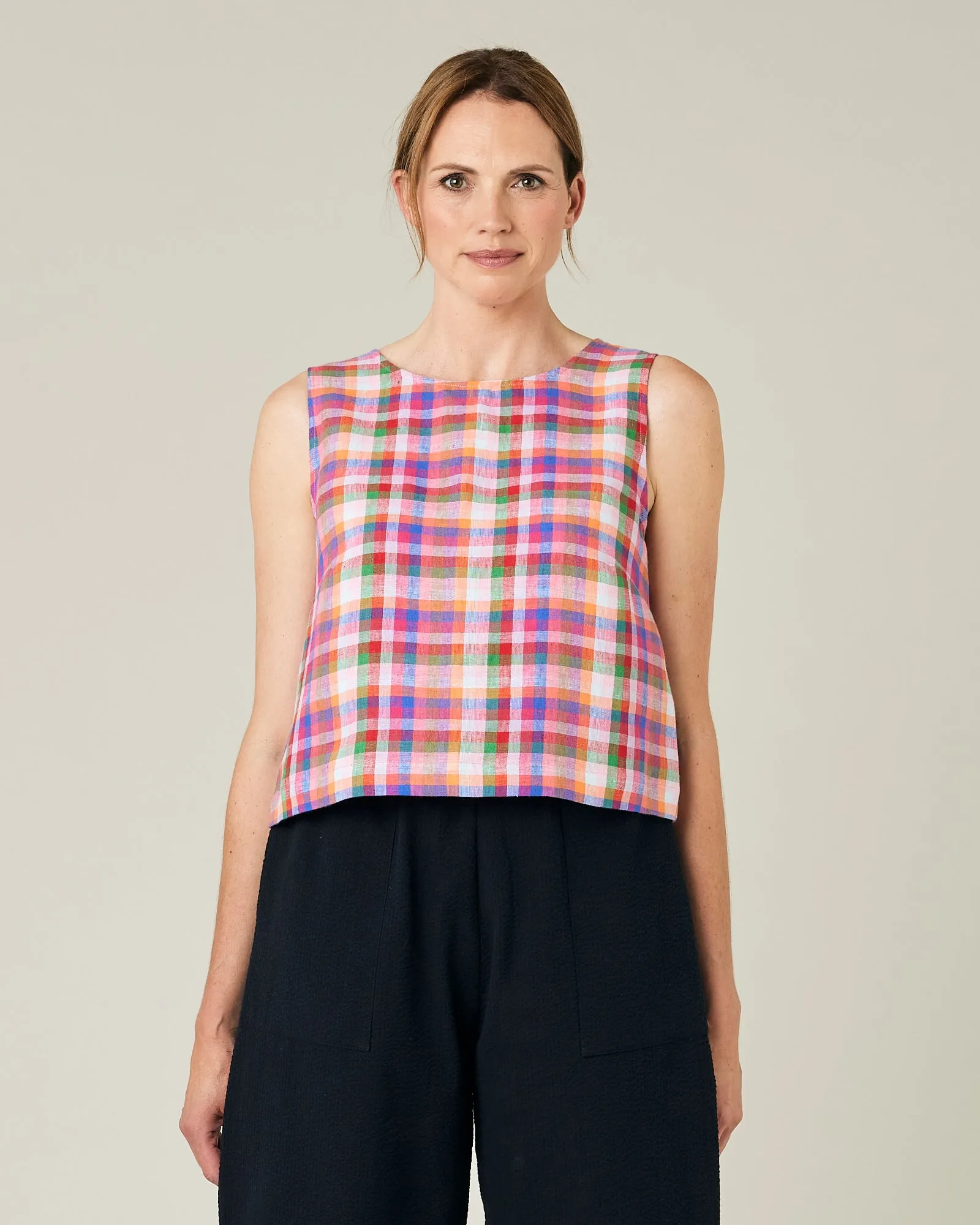 Esme Sonny Check Linen Top