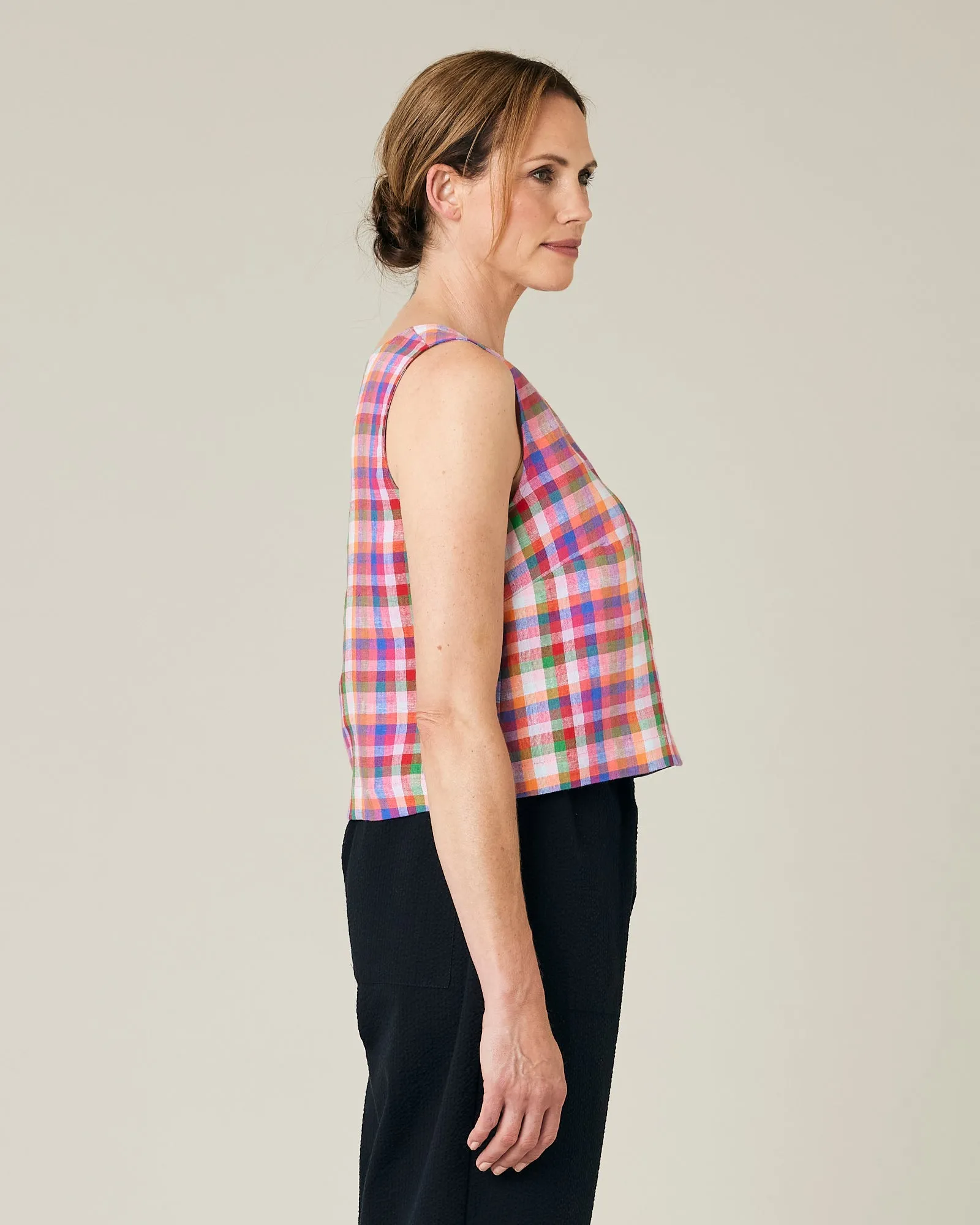 Esme Sonny Check Linen Top