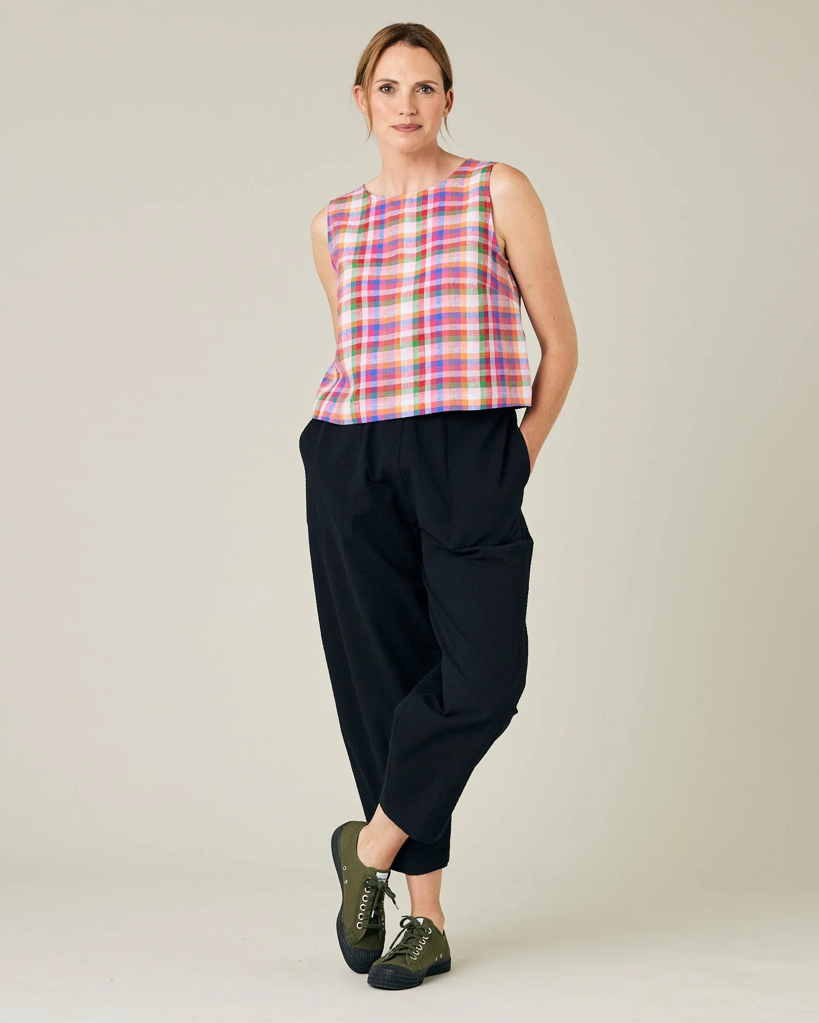 Esme Sonny Check Linen Top