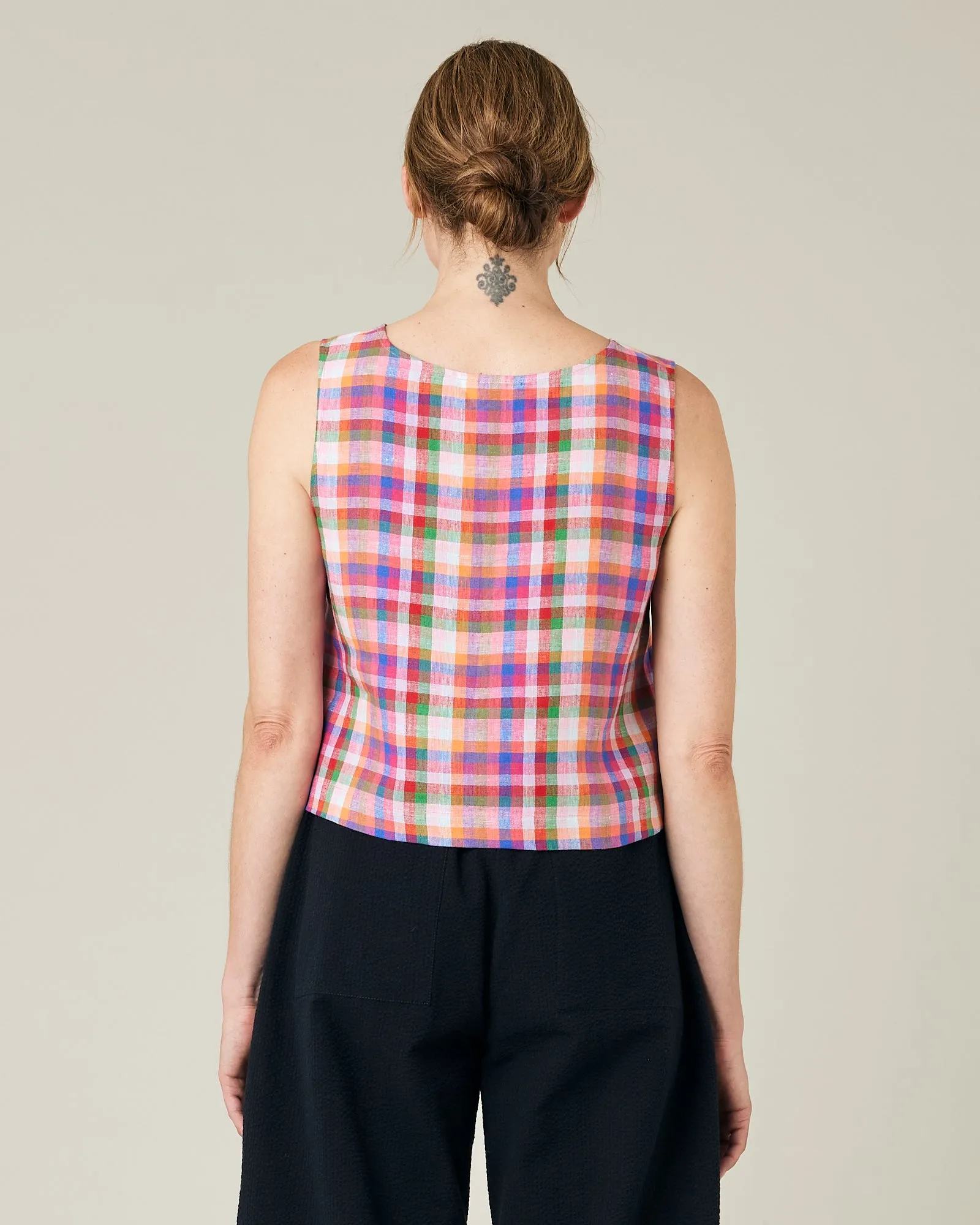 Esme Sonny Check Linen Top