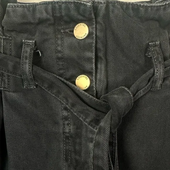 ESSENTIEL ANTWERP Zan Denim Mini Skirt in Black Size 38/10